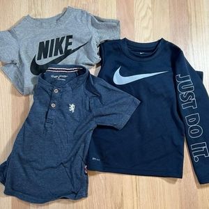 Boys 4 and 4T Lot -Nike dry fit long sleeve, Nike short sleeve,English Laundry